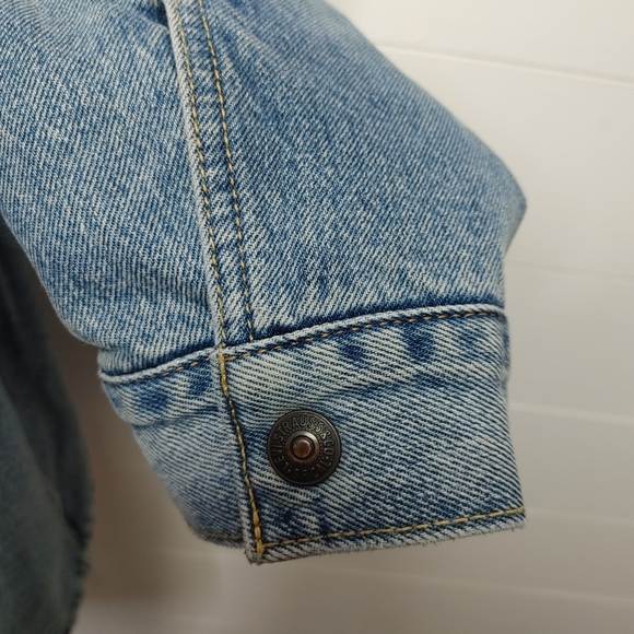 COPY Levi's long Sherpa trucker denim jacket size M - Picture 8 of 16